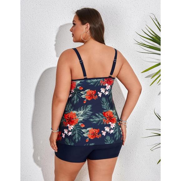 Hanna Nikole Womens Plus Size Tankini Swimsuit  Bathing Suits Plus Size 24W - Picture 5 of 10